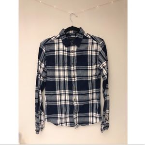•AERO• navy & white flannel w/pockets
